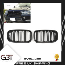 BMW E70 E71 X5 X6 M TYPE GRILLE MATTE BLACK DOUBLE FIN M SPORT STYLE UK SELLER