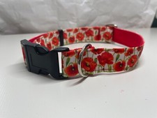 Dog collar hand made in red
