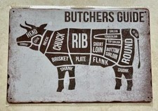 THE BUTCHER'S GUIDE METAL SIGN