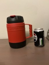 Stanley Red Soup Flask Thermos Mug Cup With Spoon. VGC