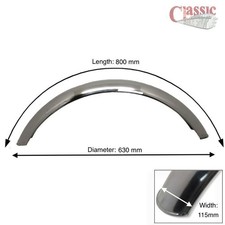 Universal Front Fender / Mudguard Stainless Steel Fits 17-18" Wheels.