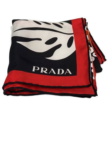 Prada silk scarf - prada, black