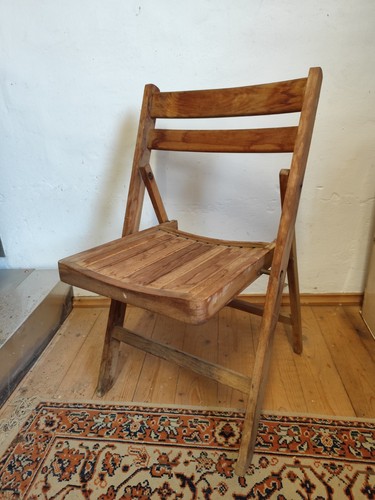 Antique folding chair wooden - folding,