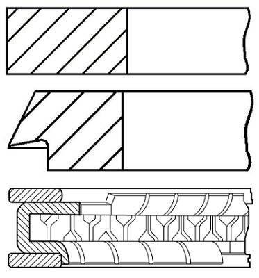 Piston ring kit - piston, caterham