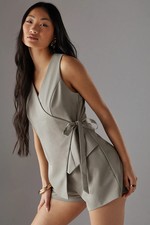 Warehouse Khaki Playsuit