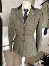Caldene 36”(12)Hickstead 100% Wool Tweed Jacket  Navy/ Blue Check- Tiny Flaws