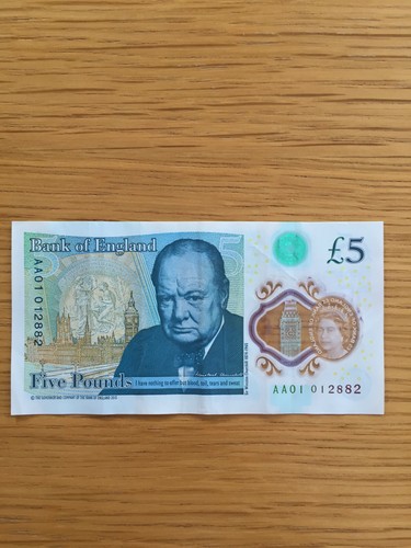 Aa01 five pound note - aa01,