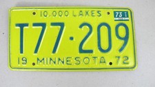 MINNESOTA 1972 licence/number