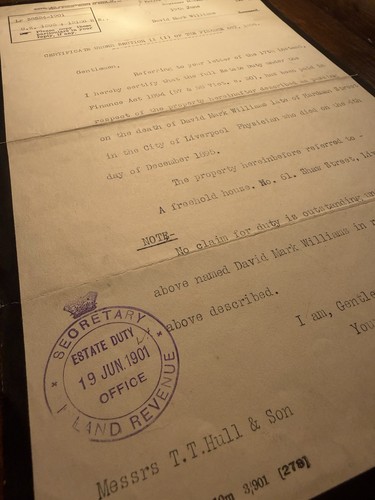 1901 estate duty - 1901, certificate