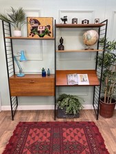 Stunning Mid Century Retro Teak Ladderax Modular Shelving Unit Desk Danish Style