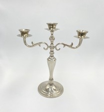 Silver Plated Three Arm Candelabra Candle Holder Table Centrepiece Vintage