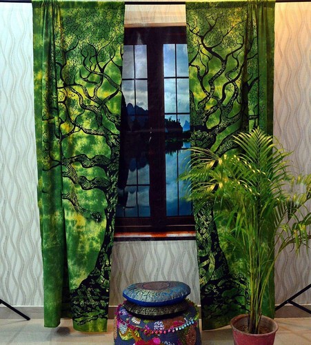 Hippie mandala curtains - hippie, cotton