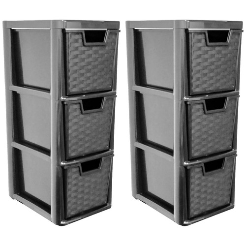 Rattan drawer storage - 2x,
