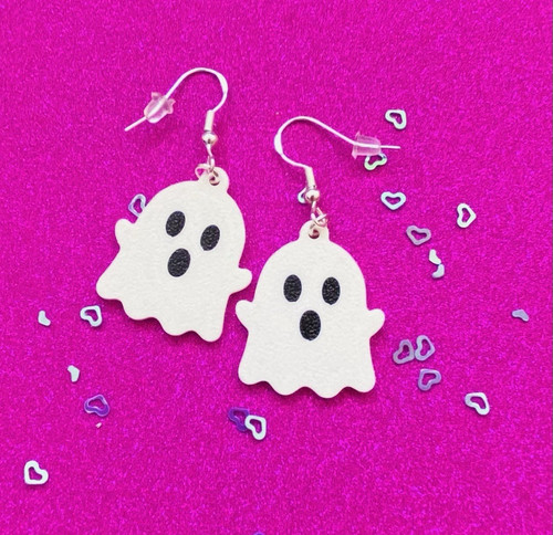 White ghost earrings halloween - ghost,