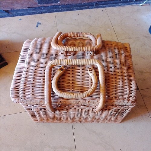 Vintage large wicker basket - vintage,