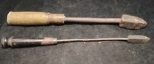 2 Antique Soldering Irons Copper Head, Wood Handle.
