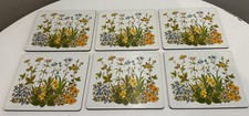 Vintage Melamine Table Mats Setting Retro Floral Set of 6 Made in Great Britain