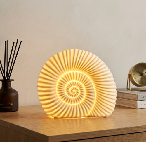 Spiral shell glow lamp - spiral, coastal