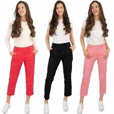 M&S Womens Trouser Chino Black The Mia Slim Work Tapered Cropped Size 6 Regular