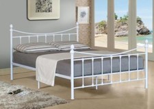 4FT SMALL 4FT6 DOUBLE 5FT KING SIZE METAL BED FRAME BEDSTEAD & MATTRESS