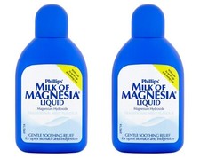 2 x PHILLIPS'  Milk of Magnesia Liquid (200ml) - Mint Flavour