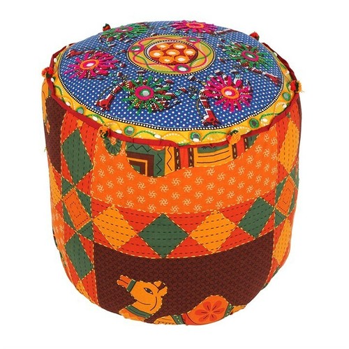 Indian fabric recycled stool - indian,