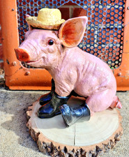 Large Cast Iron Pig in Boots