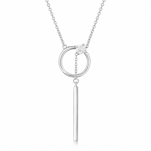 925 sterling silver lariat - silver,