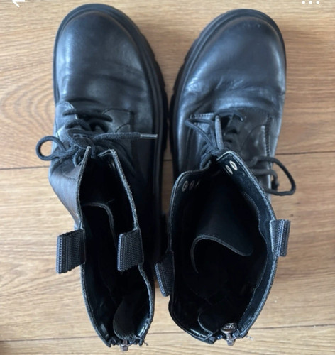 Zara black leather lace - black, lace-up