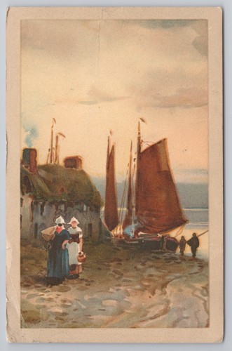 Postcard antique art printed - art,