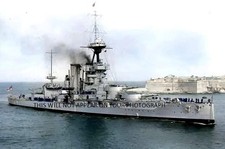 ROYAL NAVY IRON DUKE CLASS BATTLESHIP HMS BENBOW AT MALTA c 1925