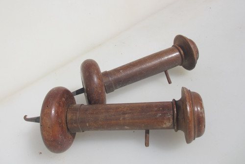 Antique wooden curtain pole - curtain,