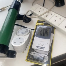 Hydroponics Joblot Green House Tube Heater Thermometer Plug In Timer Switch