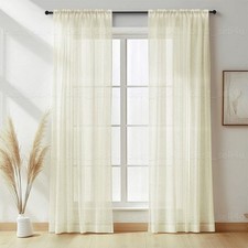 Voile Curtains Pair (2 Panels) Of Lucy Voile Net Slot Top Panels -Top Quality