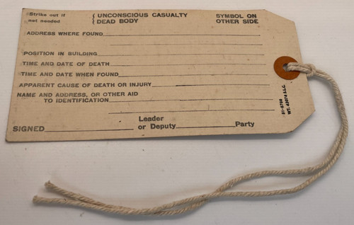 Old toe tag - tag, dead