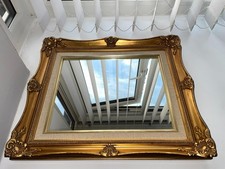 Vintage Ornate Gold Gilt French Mirror 19" X  16" Rococo Style | Carved Wood