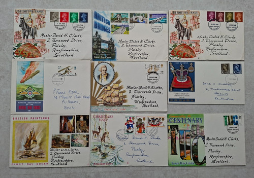Nine 1968 great britain stamps - britain,