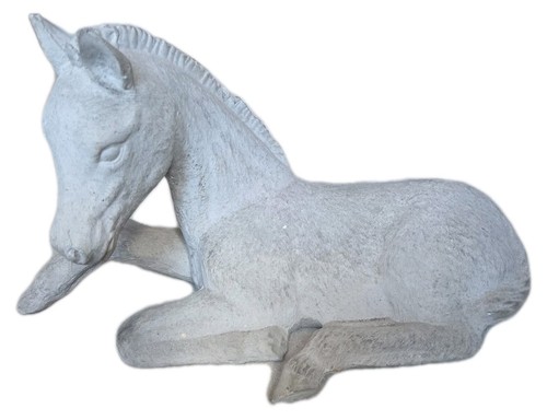 Large cast concrete foal - 15”,