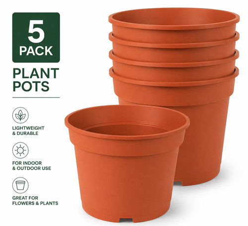 Terracotta plastic plant - 5, x