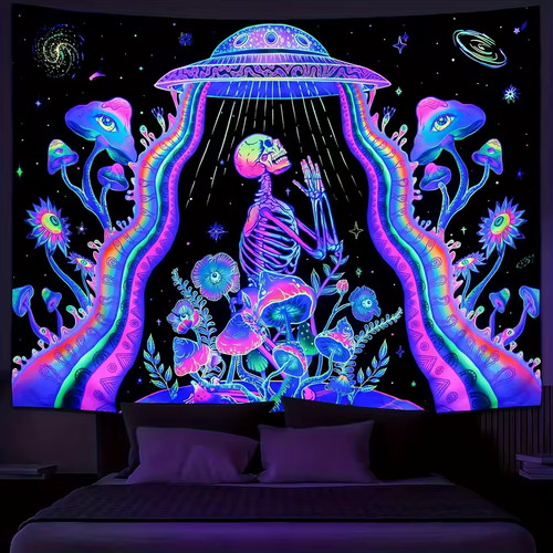 Psychedelic tapestry wall - tapestry,