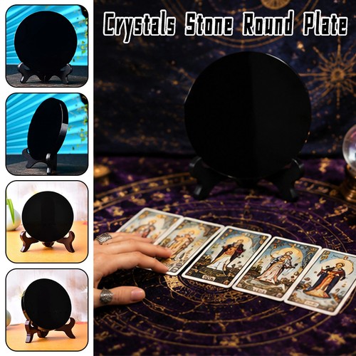 Black obsidian scrying - black, mirror