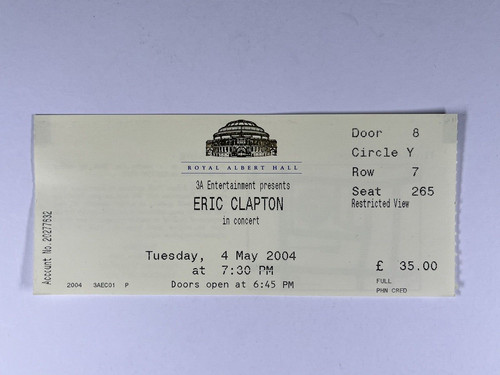 Eric clapton concert ticket - clapton,