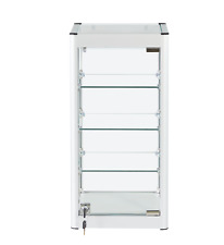 Display Cabinet Home Retail Countertop Collectable Showcase Silver 3 Shelves