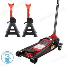 3 Ton Dual Pump Hydraulic Low Profile Floor Trolley Jack Car Garage & Axle Stand