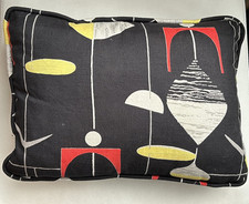 Retro Mid Century Style Black Sanderson Mobiles Fabric Cushion Cover 30x40cm