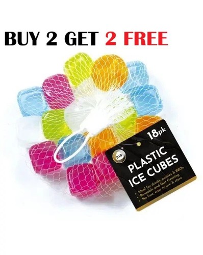 18pc plastic ice cubes - ice,