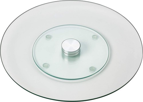 Tempered glass lazy susan - tempered, case