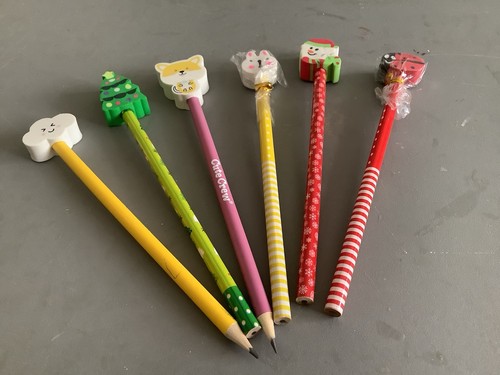 Pencils with novelty erasers - pencils,