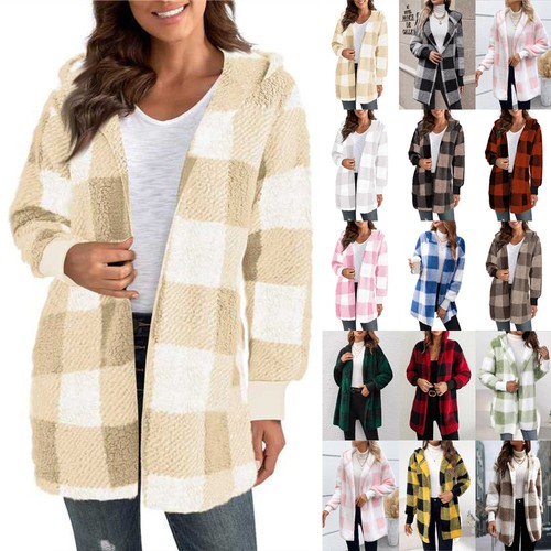 Plus size lady hooded check - plus,