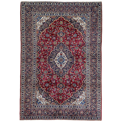 Red old persiann kashann rug - red,